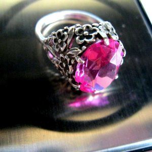 Vintage USSR Silver 875 Magic HUGE Ruby